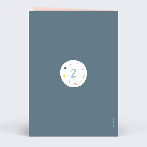 Carte anniversaire enfant Ballons 2 ans Verso