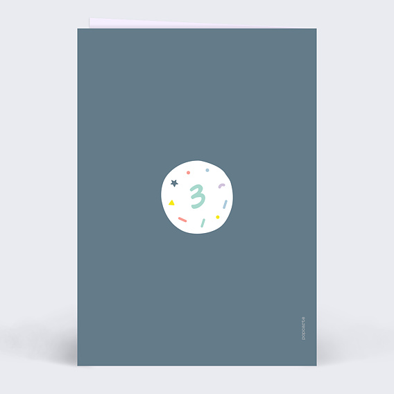 Invitation anniversaire enfant 3 ans Verso