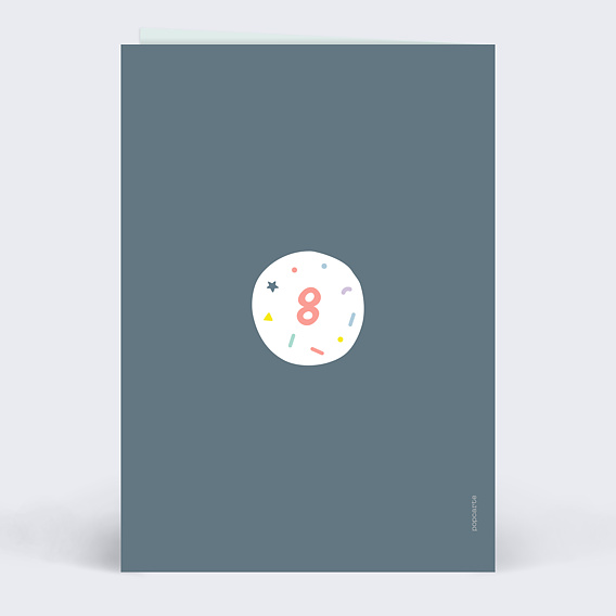 Invitation anniversaire enfant 8 ans Verso