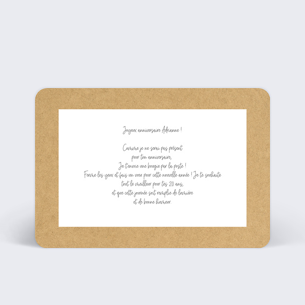 Carte Anniversaire Bucolique Verso
