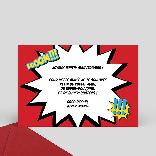 Carte Anniversaire Spider Verso