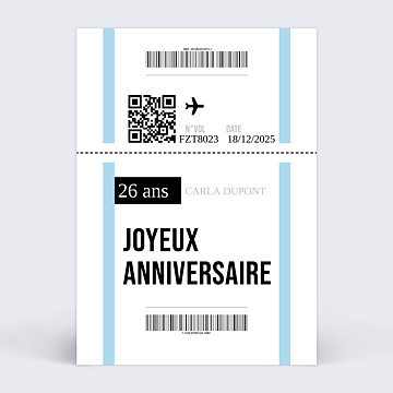 Carte D Anniversaire Billets D Avion Bon Pour Popcarte