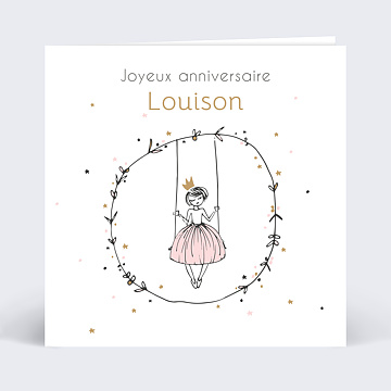 Carte Anniversaire enfant Jolie Princesse