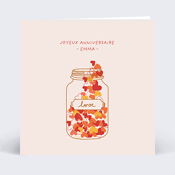 Carte anniversaire adulte Jolis Coeurs