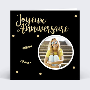 Carte anniversaire adulte Paillettes