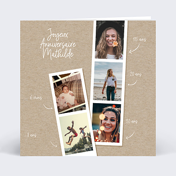 Carte anniversaire adulte Photomaton