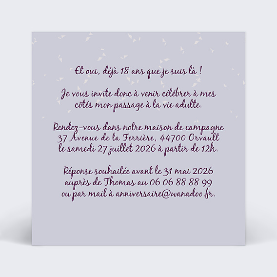 Invitation Anniversaire Adulte Photos 18 ans