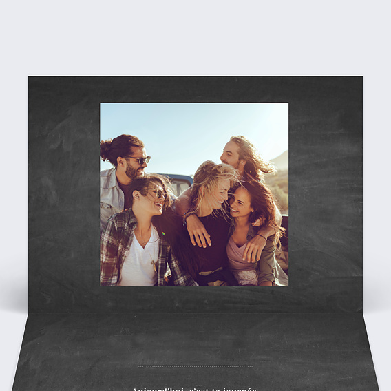 Carte anniversaire Photomaton Ardoise Intérieur Gauche