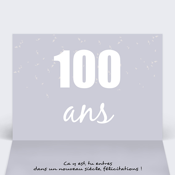 Carte anniversaire 100 ans Intérieur Gauche