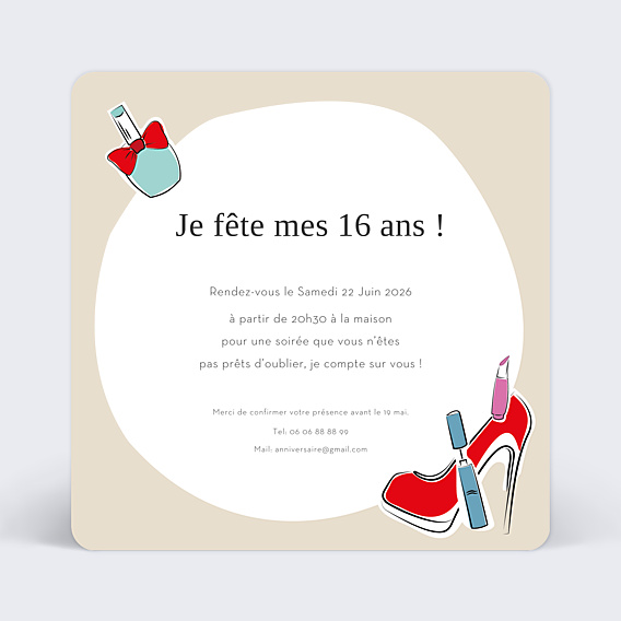 Invitation Anniversaire Adulte Panoplie
