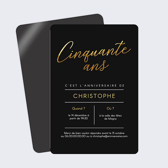 Invitation Anniversaire Adulte Cinquante Chic
