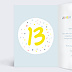 Carte anniversaire enfant Ballons 13 ans Intérieur Gauche