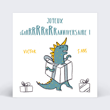 Carte Anniversaire enfant Dinosaure