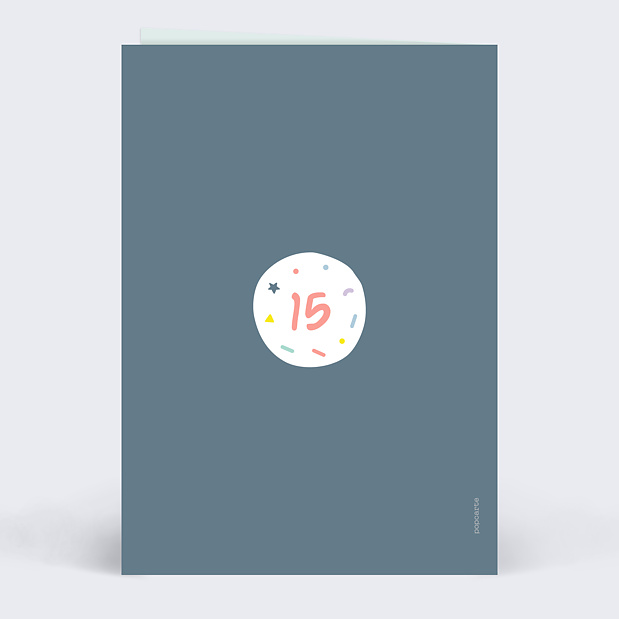 Carte d'Invitation Anniversaire Enfant 15 ans Verso