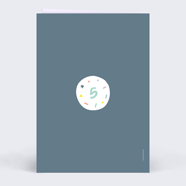 Carte d'Invitation Anniversaire Enfant 5 ans Verso