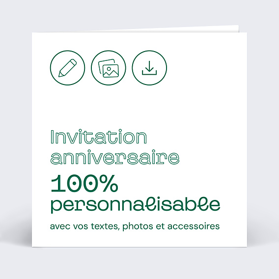 Invitation Anniversaire Adulte Modèle 100% Personnalisable