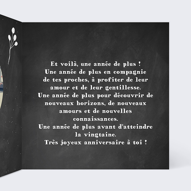 Carte Anniversaire Histoire de ma Vie Intérieur Droit