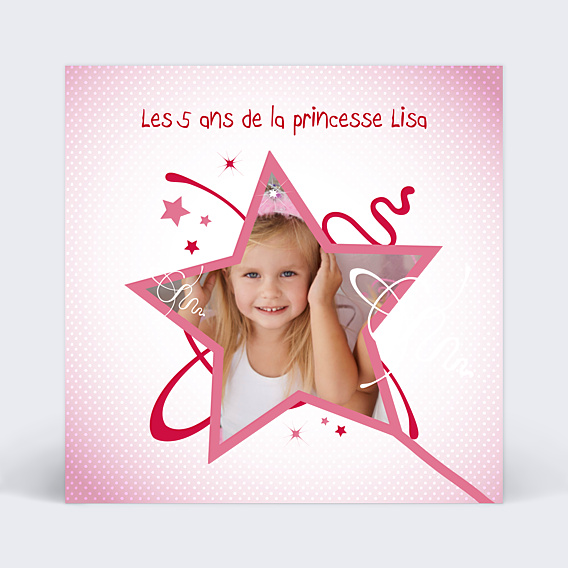 Invitation Anniversaire Enfant Princesse Étoile