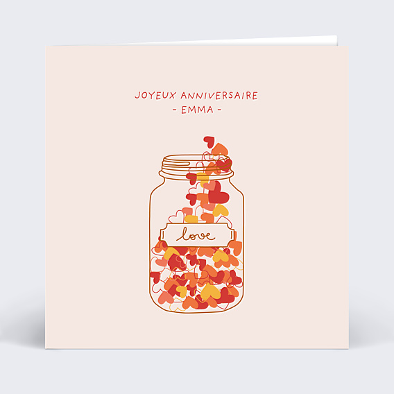 Carte anniversaire Jolis Coeurs