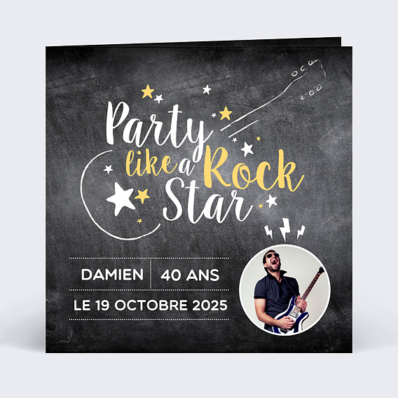 Invitation anniversaire Rock