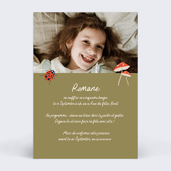 Invitation Anniversaire Enfant Coccinelle
