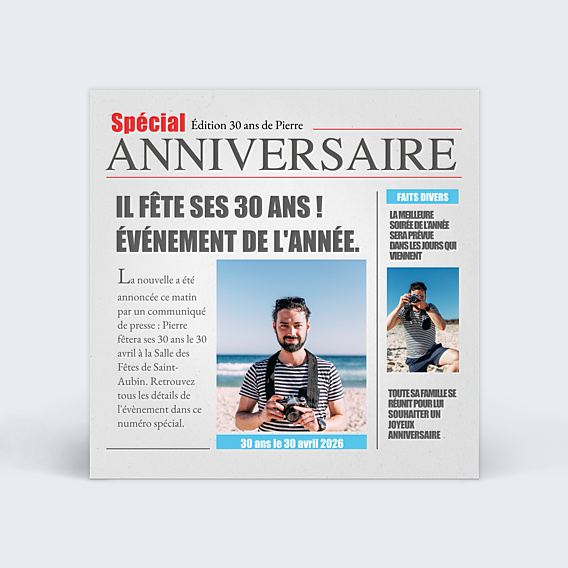 Anniversaire Adulte Journal