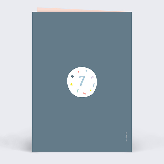 Carte anniversaire enfant Ballons 7 ans Verso