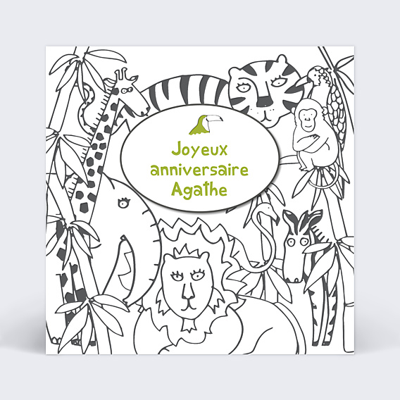 Anniversaire Enfant Coloriage Jungle