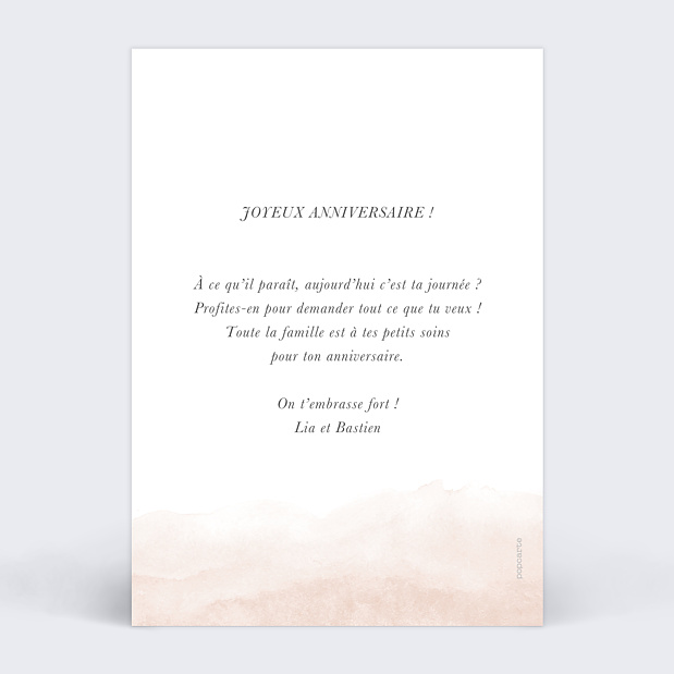 Carte Anniversaire Jolies Couleurs Verso