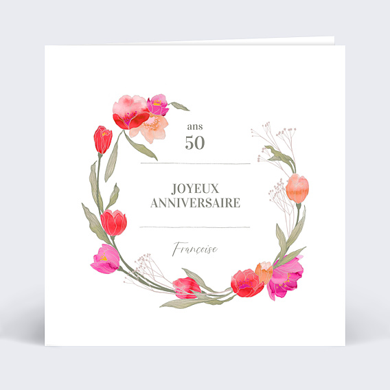 Carte anniversaire Anniversaire Floral