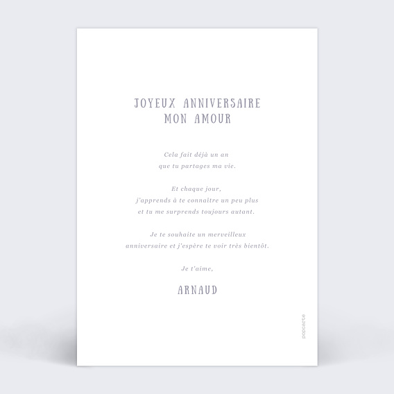 Carte anniversaire Épingles Verso