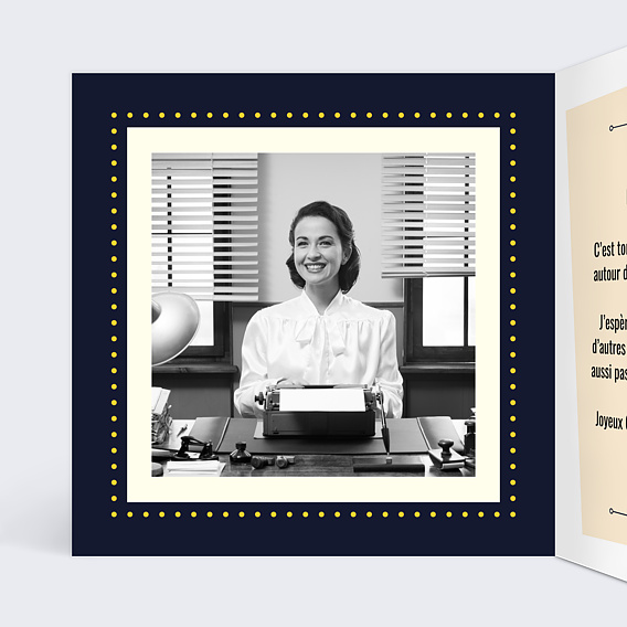 Carte anniversaire Années 60 Intérieur Gauche