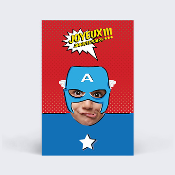 Carte Anniversaire enfant Captain Anniversaire