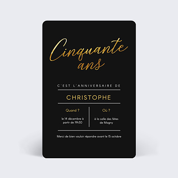 Invitation Anniversaire Adulte Cinquante Chic