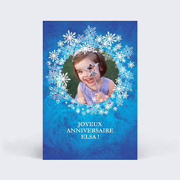 Carte Anniversaire enfant Neige