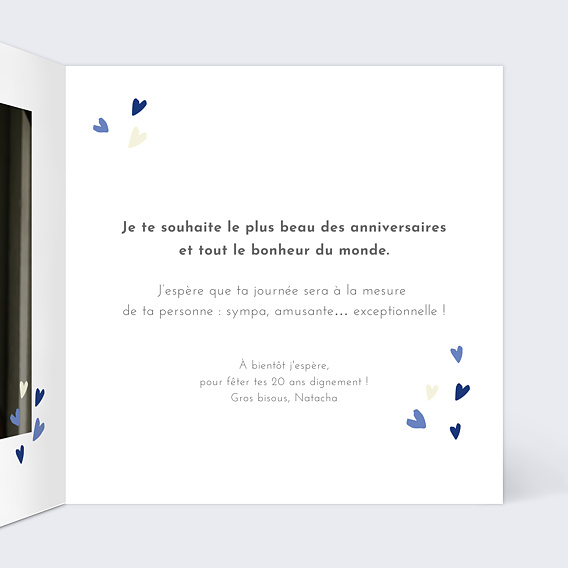Carte anniversaire Confettis Intérieur Droit