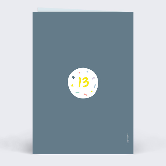 Carte anniversaire enfant Ballons 13 ans Verso