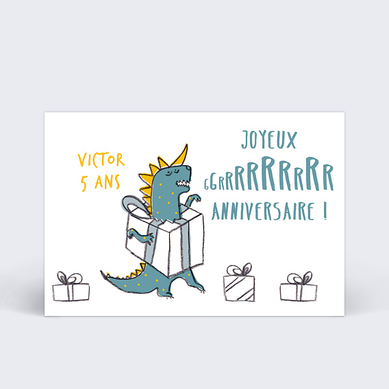 Carte anniversaire enfant Dinosaure