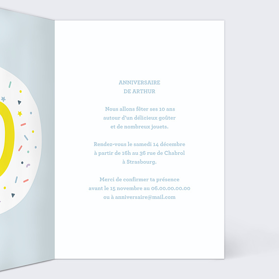 Invitation Anniversaire Enfant 10 ans