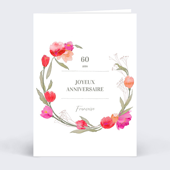 Carte anniversaire Anniversaire Floral