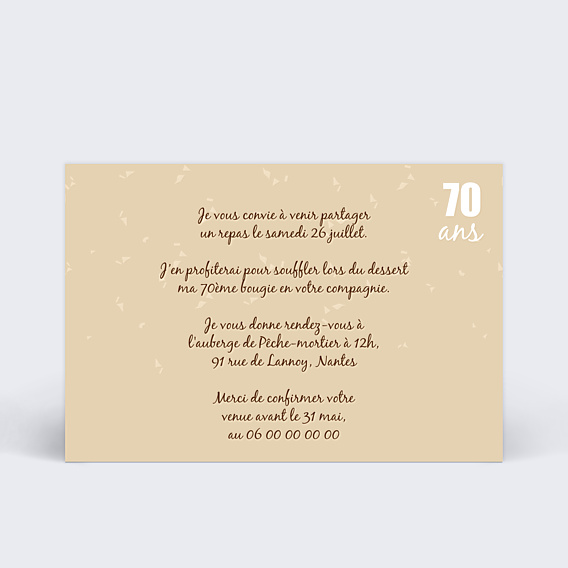 Invitation Anniversaire Adulte Photos 70 ans