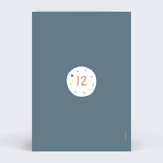 Invitation anniversaire enfant 12 ans Verso