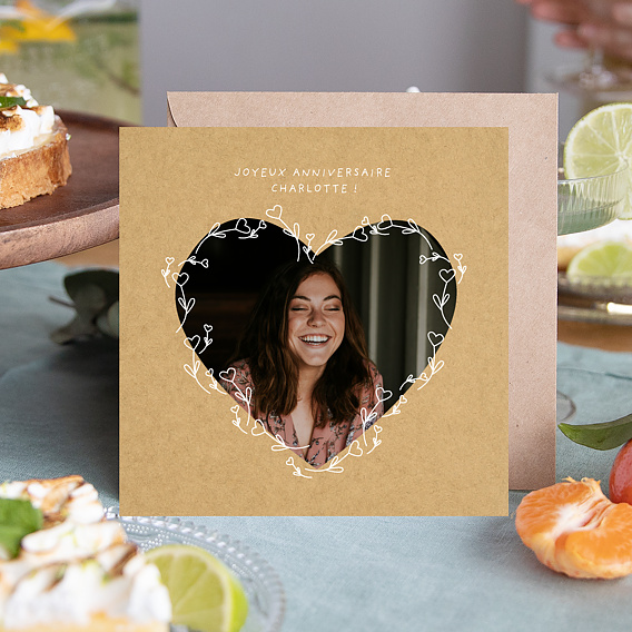 Carte anniversaire Cœur Fleuri Après 1