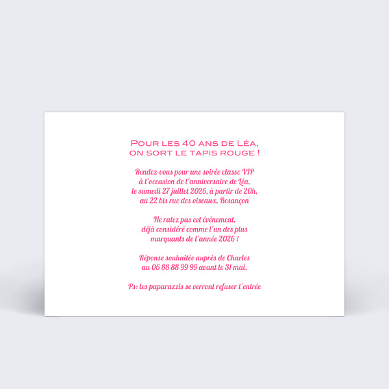 Invitation Anniversaire Adulte Magazine People