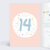 Carte anniversaire enfant Ballons 14 ans Intérieur Gauche