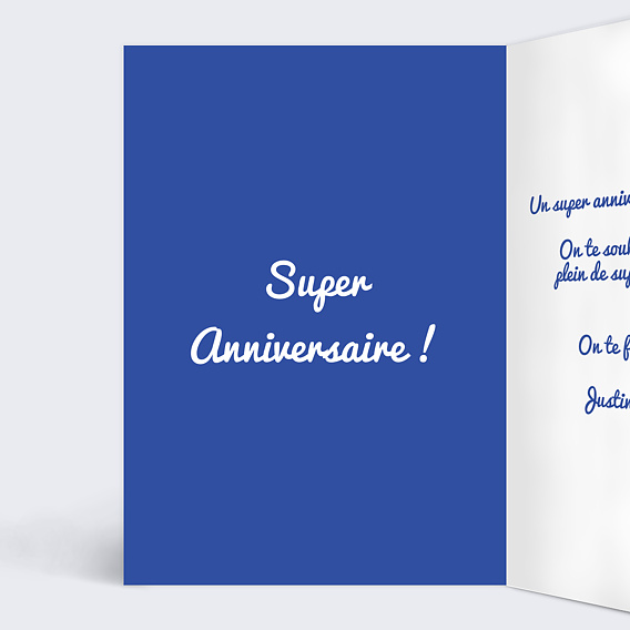 Carte anniversaire enfant Superman Äge Modifiable Intérieur Gauche