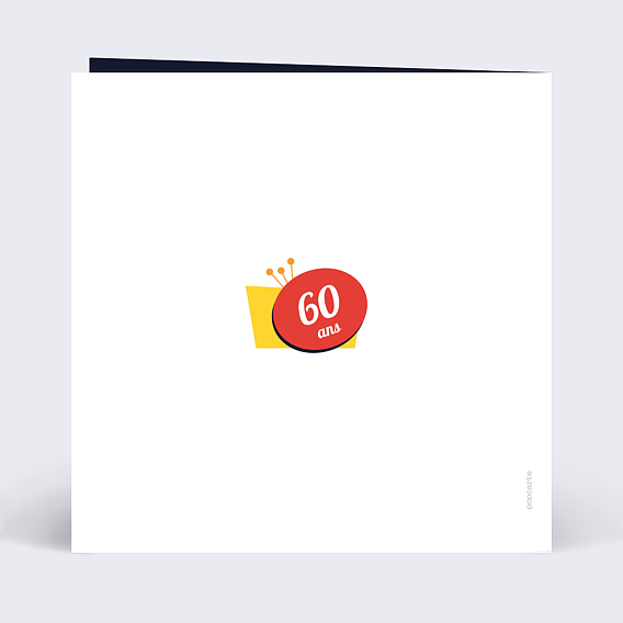 Carte anniversaire Années 60 Verso