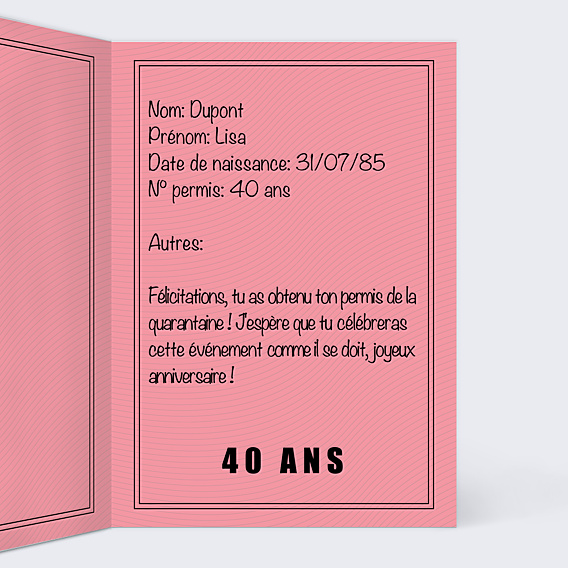 Anniversaire Adulte Permis de Conduire