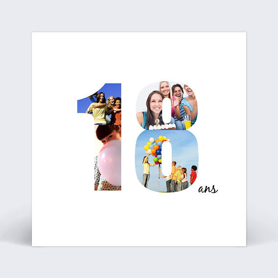 Invitation anniversaire Photos 18 ans