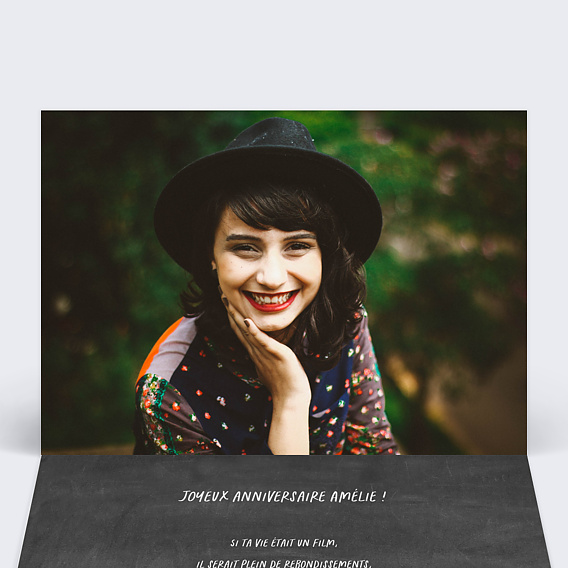 Carte anniversaire Cinéma Intérieur Gauche